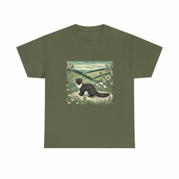 Fern the Pine Marten Nature Inspired Heavy Cotton Tee | Woodland Animal Lover Shirt, Outdoor Adventurer, Vintage Style Tee, Eco-Friendly Apparel