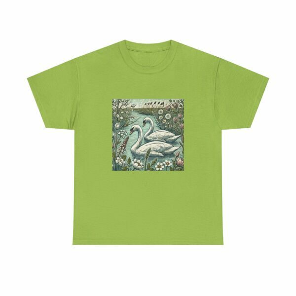 Seren the Swans Nature-Inspired Unisex Heavy Cotton Tee, Graphic Tee, Autumn Fashion, Gift for Wildlife Lover, Eco-Friendly Apparel - Image 14