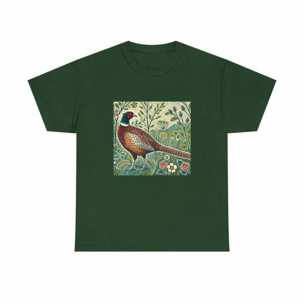Percy the Pheasant Nature-Inspired Bird Tee, Unisex Heavy Cotton Tee with Floral Design, Gift for Nature Lovers, Eco-Friendly Apparel, Casual Wear - Image 4