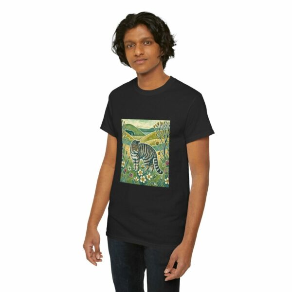 Bramble the Scottish Wildcat Unisex Heavy Cotton Tee, Cozy Animal T-Shirt, Nature Lover's Gift, Casual Wear, Pet Lover Apparel