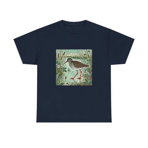 Rusty the Red Shank Nature-Inspired Unisex Heavy Cotton Tee, Earthy Aesthetic Shirt, Wild Bird Print Tee, Casual Wear, Gift Nature Lovers - Image 11