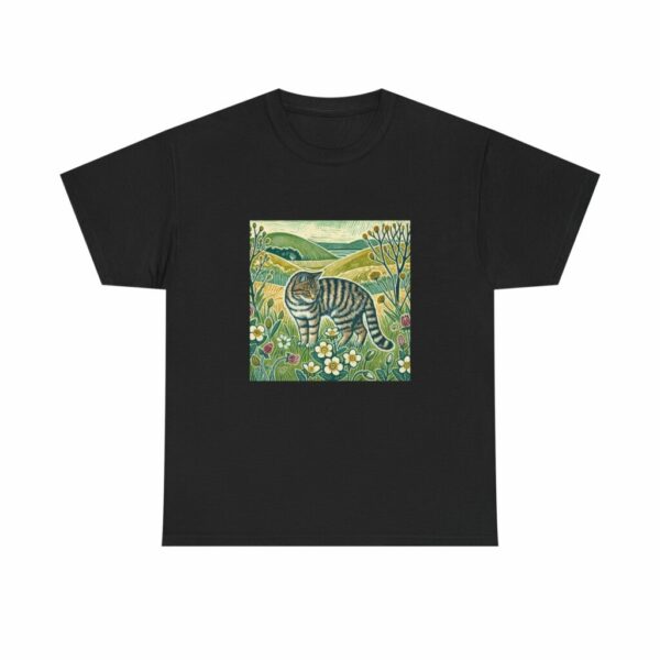 Bramble the Scottish Wildcat Unisex Heavy Cotton Tee, Cozy Animal T-Shirt, Nature Lover's Gift, Casual Wear, Pet Lover Apparel