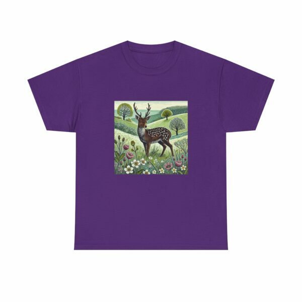 Sylvie the Sika Deer Nature-Inspired Unisex Tee, Wildlife Print T-Shirt, Casual Outdoors Shirt, Gift for Nature Lovers, Animal Art Apparel - Image 9