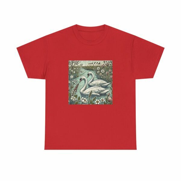 Seren the Swans Nature-Inspired Unisex Heavy Cotton Tee, Graphic Tee, Autumn Fashion, Gift for Wildlife Lover, Eco-Friendly Apparel - Image 8