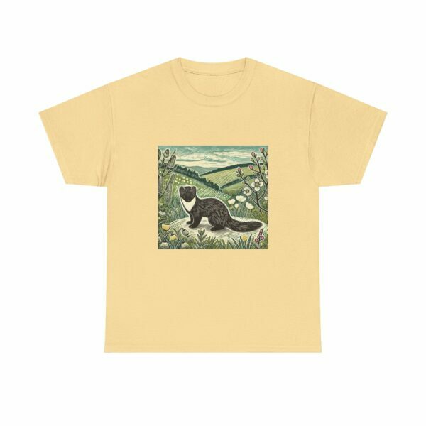 Fern the Pine Marten Nature Inspired Heavy Cotton Tee | Woodland Animal Lover Shirt, Outdoor Adventurer, Vintage Style Tee, Eco-Friendly Apparel - Image 13