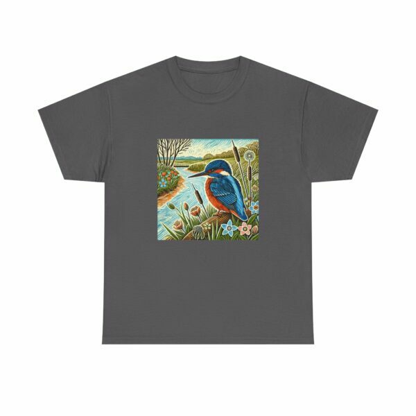 Flare the Kingfisher Nature-Inspired Unisex Heavy Cotton Tee, Bird Graphic Shirt, Casual Wear, Nature Lover Gift, Outdoor Adventure Tee, Eco-Friendly Apparel - Image 10