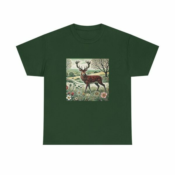 Flame the Red Deer Nature-Inspired Unisex Heavy Cotton Tee | Deer Graphic Tee for Outdoor Lovers, Wildlife Appreciation, Gift for Nature Enthusiasts - Image 9