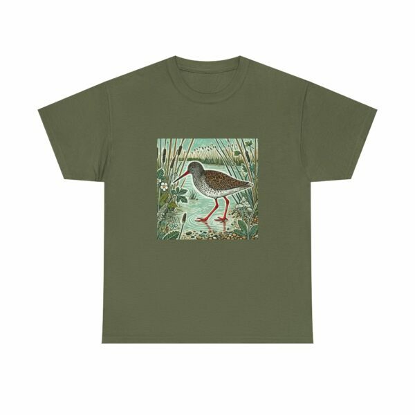 Rusty the Red Shank Nature-Inspired Unisex Heavy Cotton Tee, Earthy Aesthetic Shirt, Wild Bird Print Tee, Casual Wear, Gift Nature Lovers - Image 5