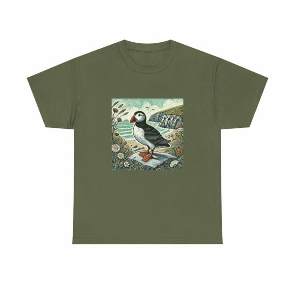 Tully the Puffin Nature-Inspired Tee, Eco-friendly Shirt, Bird Lover Gift, Summer Fashion, Nature Enthusiast Apparel - Image 3