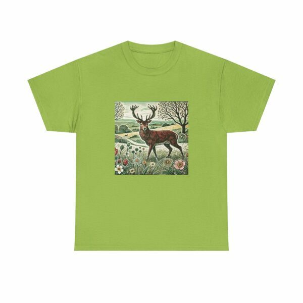 Flame the Red Deer Nature-Inspired Unisex Heavy Cotton Tee | Deer Graphic Tee for Outdoor Lovers, Wildlife Appreciation, Gift for Nature Enthusiasts - Image 8