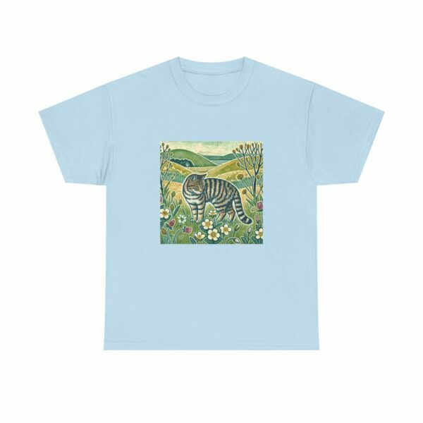 Bramble the Scottish Wildcat Unisex Heavy Cotton Tee, Cozy Animal T-Shirt, Nature Lover's Gift, Casual Wear, Pet Lover Apparel - Image 10