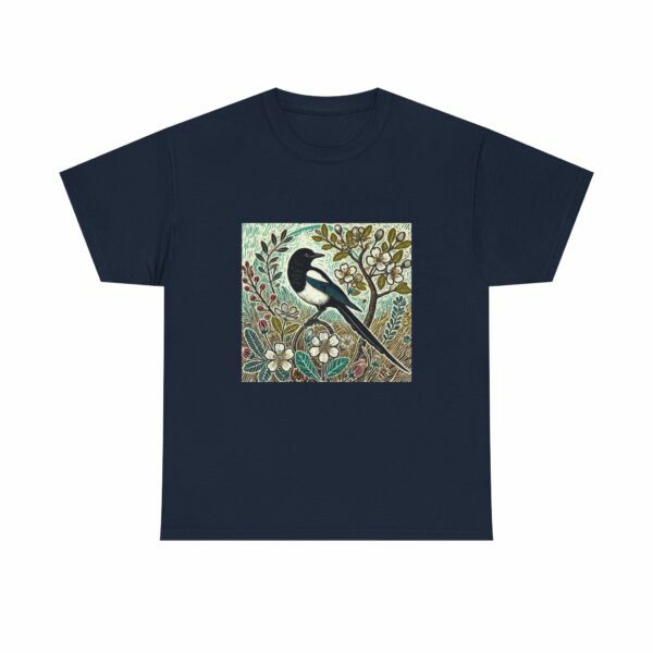 Jet the Magpie Bird-Inspired Unisex Heavy Cotton Tee, Nature Lover Tee, Gift for Bird Enthusiasts, Eco-Friendly Apparel, Cute Casual Wear - Image 13