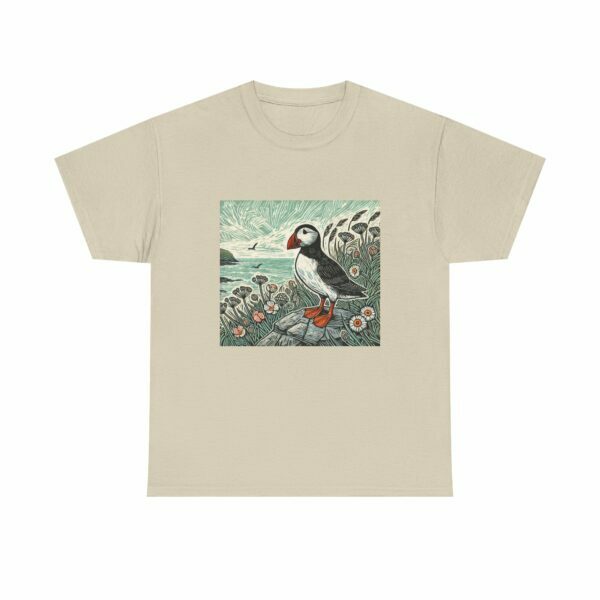 Tully the Puffin Nature Tee, Unisex Cotton Shirt, Animal Lover Gift, Eco-Friendly Apparel, Cute Bird T-Shirt, Wildlife, Outdoor Adventurer - Image 3