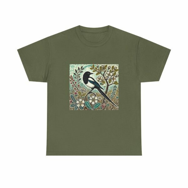 Jet the Magpie Bird-Inspired Unisex Heavy Cotton Tee, Nature Lover Tee, Gift for Bird Enthusiasts, Eco-Friendly Apparel, Cute Casual Wear - Image 7