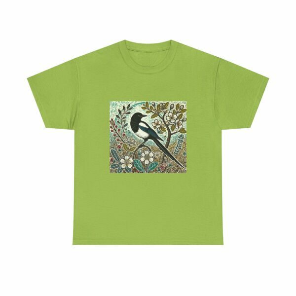 Jet the Magpie Bird-Inspired Unisex Heavy Cotton Tee, Nature Lover Tee, Gift for Bird Enthusiasts, Eco-Friendly Apparel, Cute Casual Wear - Image 8