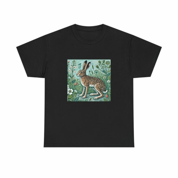 Hopper the Hare Botanical Rabbit Heavy Cotton Tee Nature Lover Spring & Summer Series T-Shirt Outdoor Apparel