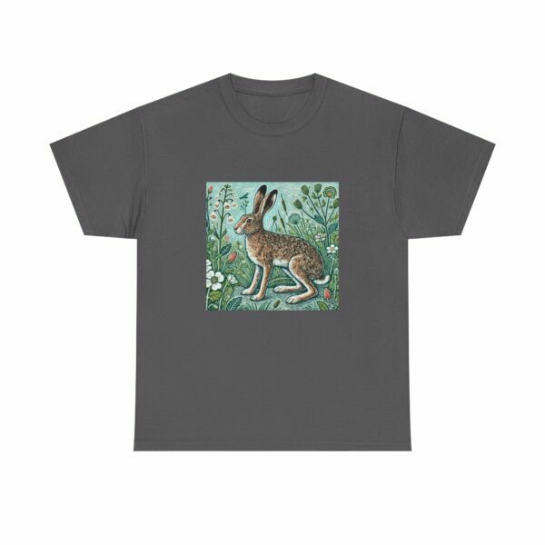 Hopper the Hare Botanical Rabbit Heavy Cotton Tee Nature Lover Spring & Summer Series T-Shirt Outdoor Apparel - Image 3