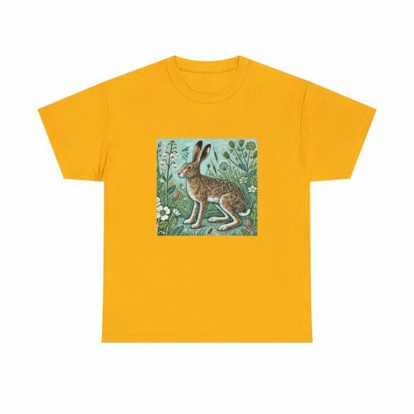 Hopper the Hare Botanical Rabbit Heavy Cotton Tee Nature Lover Spring & Summer Series T-Shirt Outdoor Apparel - Image 5