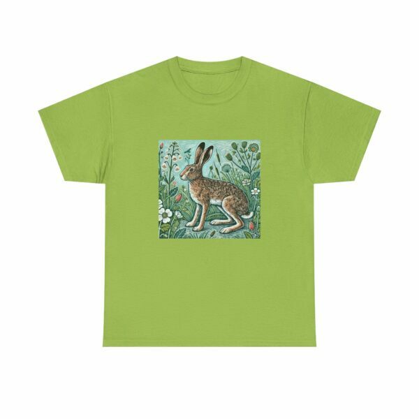 Hopper the Hare Botanical Rabbit Heavy Cotton Tee Nature Lover Spring & Summer Series T-Shirt Outdoor Apparel - Image 6