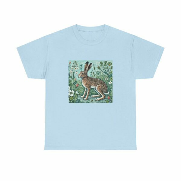Hopper the Hare Botanical Rabbit Heavy Cotton Tee Nature Lover Spring & Summer Series T-Shirt Outdoor Apparel - Image 7