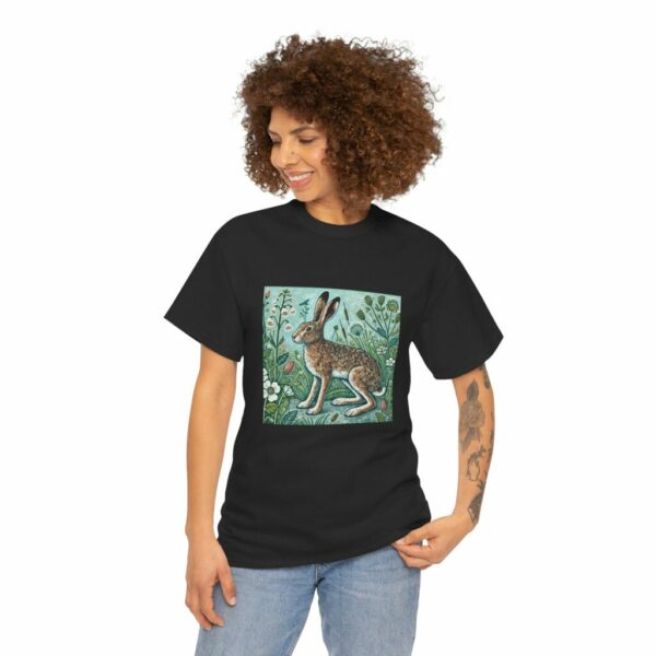Hopper the Hare Botanical Rabbit Heavy Cotton Tee Nature Lover Spring & Summer Series T-Shirt Outdoor Apparel