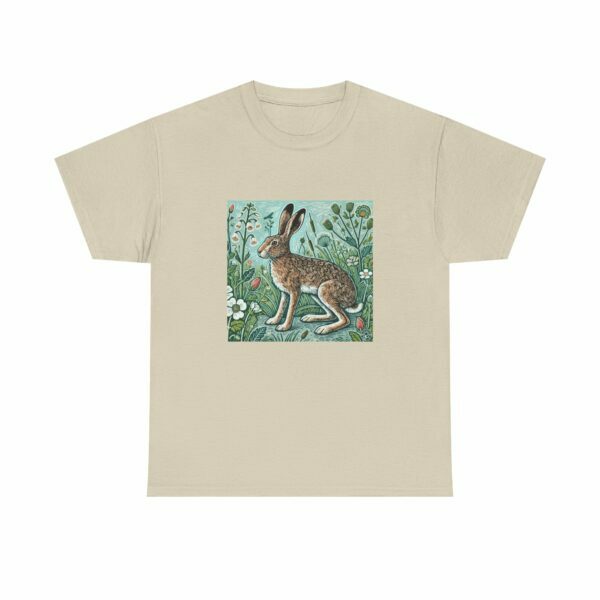 Hopper the Hare Botanical Rabbit Heavy Cotton Tee Nature Lover Spring & Summer Series T-Shirt Outdoor Apparel - Image 13