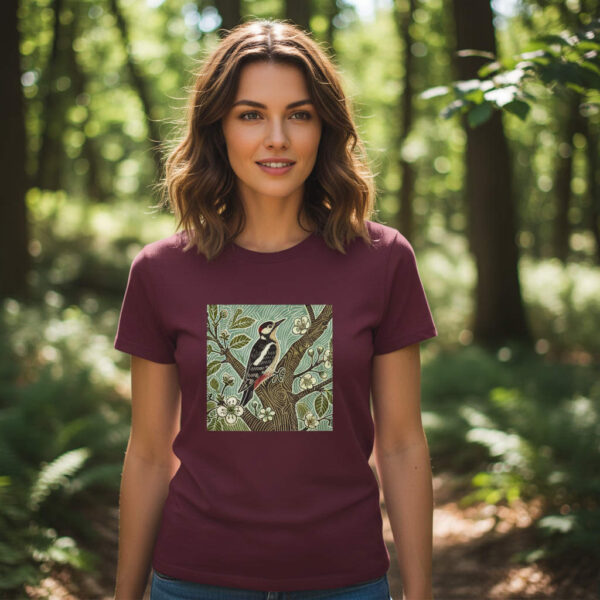Alder the Woodpecker Bird Graphic Tee, Nature Lover Shirt, Unisex Casual T-Shirt, Gift for Bird Enthusiasts, Eco-Friendly Apparel