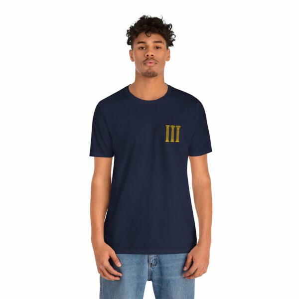 Three Columns: Doric, Ionic & Corinthian Pillars Jersey Short Sleeve Tee - Image 4