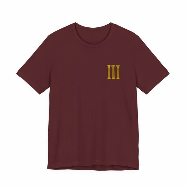 Three Columns: Doric, Ionic & Corinthian Pillars Jersey Short Sleeve Tee - Image 24