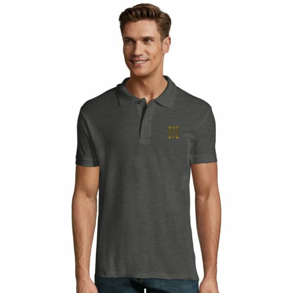 Men's Polo Shirt fitted cut with Three Pillars Gold Embroidery