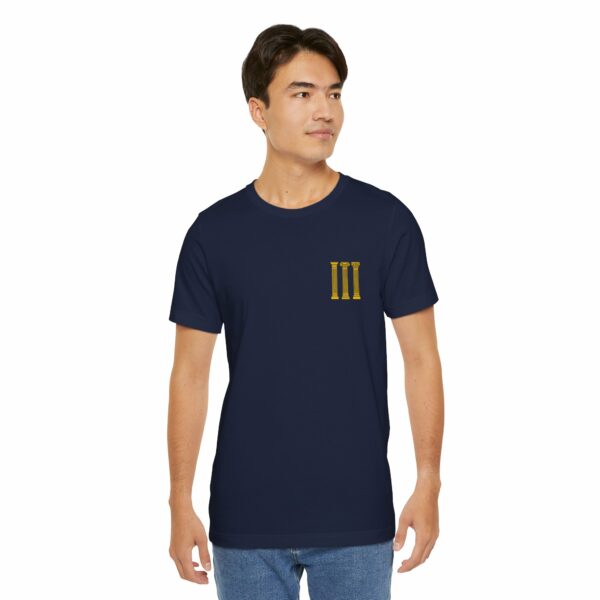 Three Columns: Doric, Ionic & Corinthian Pillars Jersey Short Sleeve Tee - Image 7