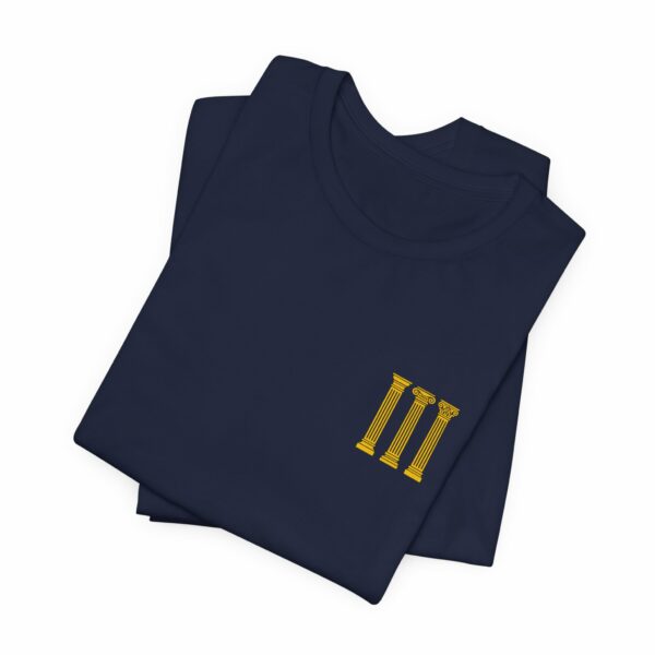Three Columns: Doric, Ionic & Corinthian Pillars Jersey Short Sleeve Tee - Image 3