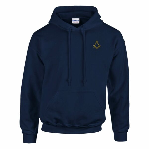 Classic Unisex Pullover Hoodie with Square & Compass Gold Embroidery
