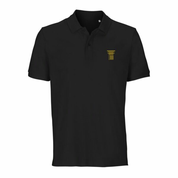 Organic Polo Shirt Comfortable Fit with Ionic Column Gold Embroidery