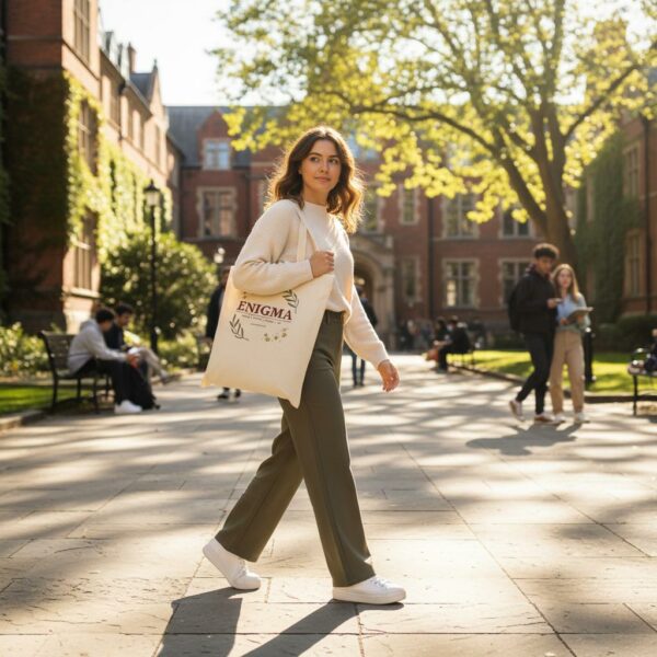 Enigma Exeter Literary Journal Classic Tote Bag Natural - Image 3