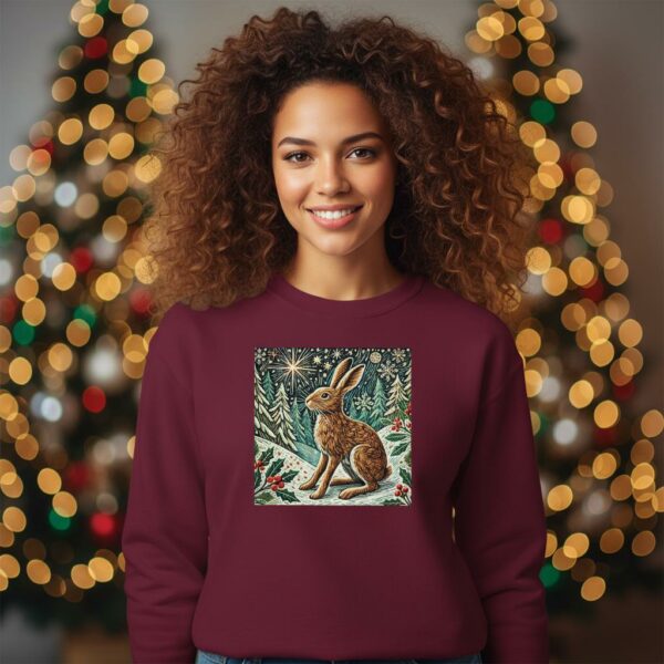 Festive Brown Hare Christmas Sweater | Woodland Winter Edition Sweatshirt Jumper