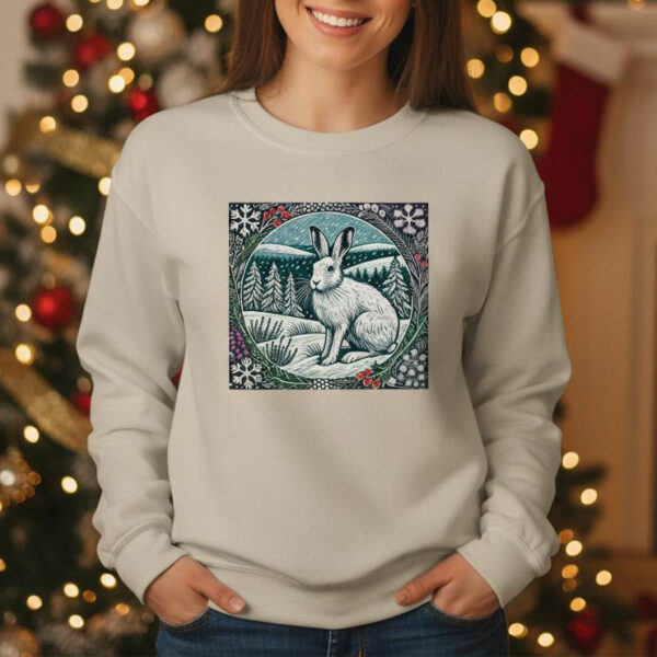 Mountain Hare II Rabbit Christmas Jumper | Woodland Winter Edition Sweatshirt Sweater