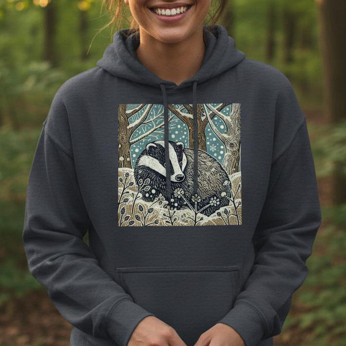 Winter Badger Hoodie VIEW COLOUR OPTIONS