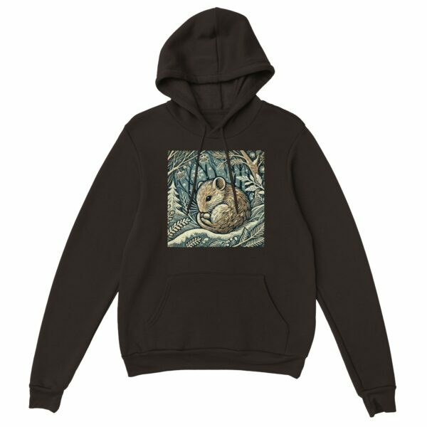 Winter Dormouse Hoodie | Woodland Wildlife Collection Cosy Nature-Inspired Unisex Pullover