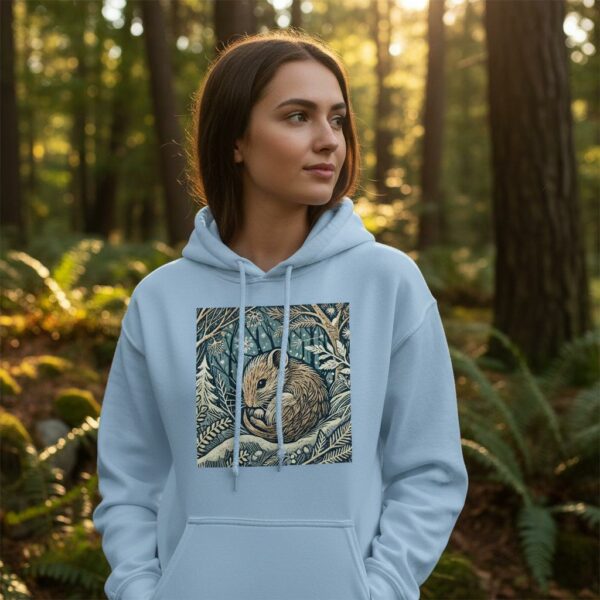 Winter Dormouse Hoodie | Woodland Wildlife Collection Cosy Nature-Inspired Unisex Pullover