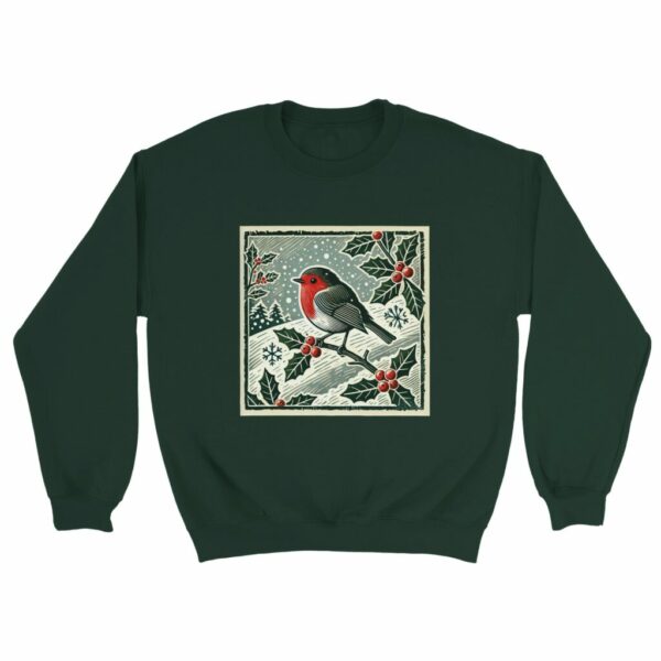 Robin and Holly Christmas Sweater | Woodland Christmas Edition