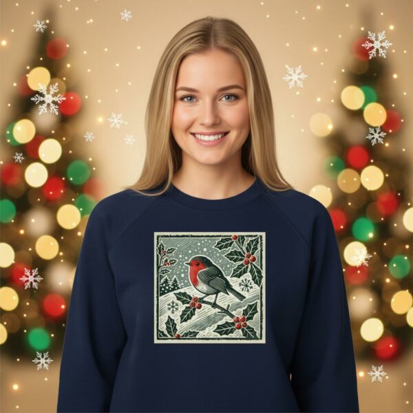 Robin and Holly Christmas Sweater | Woodland Christmas Edition