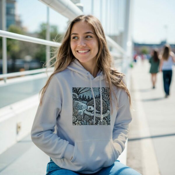 Winter Hedgehog Hoodie | Woodland Wildlife Collection Cosy Nature-Inspired Unisex Pullover