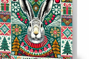 Mountain Hare in Sweater Christmas Cards