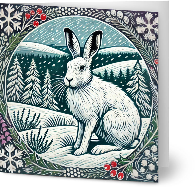 Mountain Hare Christmas Cards