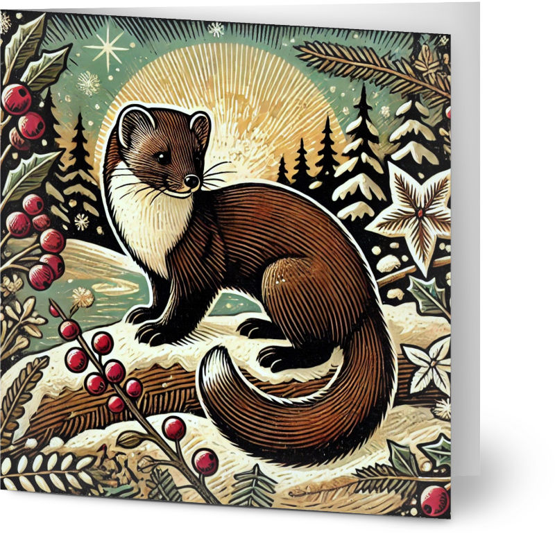 Pine Marten Christmas Cards