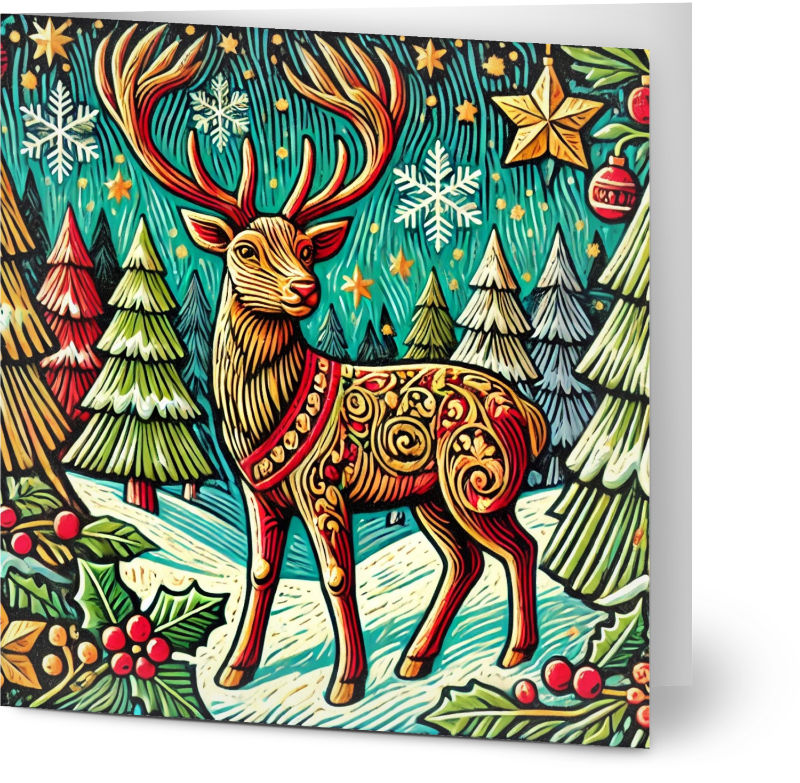 reindeer Christmas card