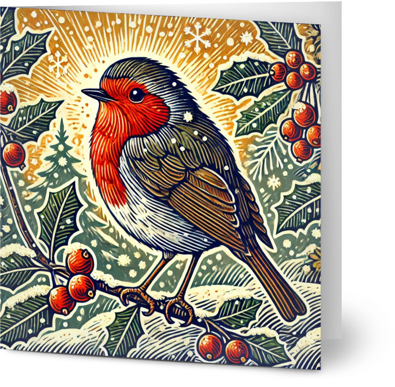 Robin Christmas card