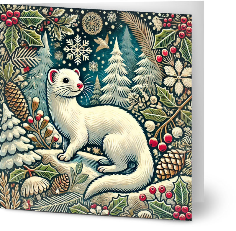 Stoat Christmas card