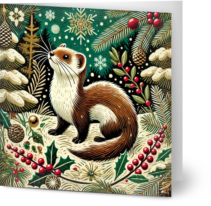 Weasel Christmas card